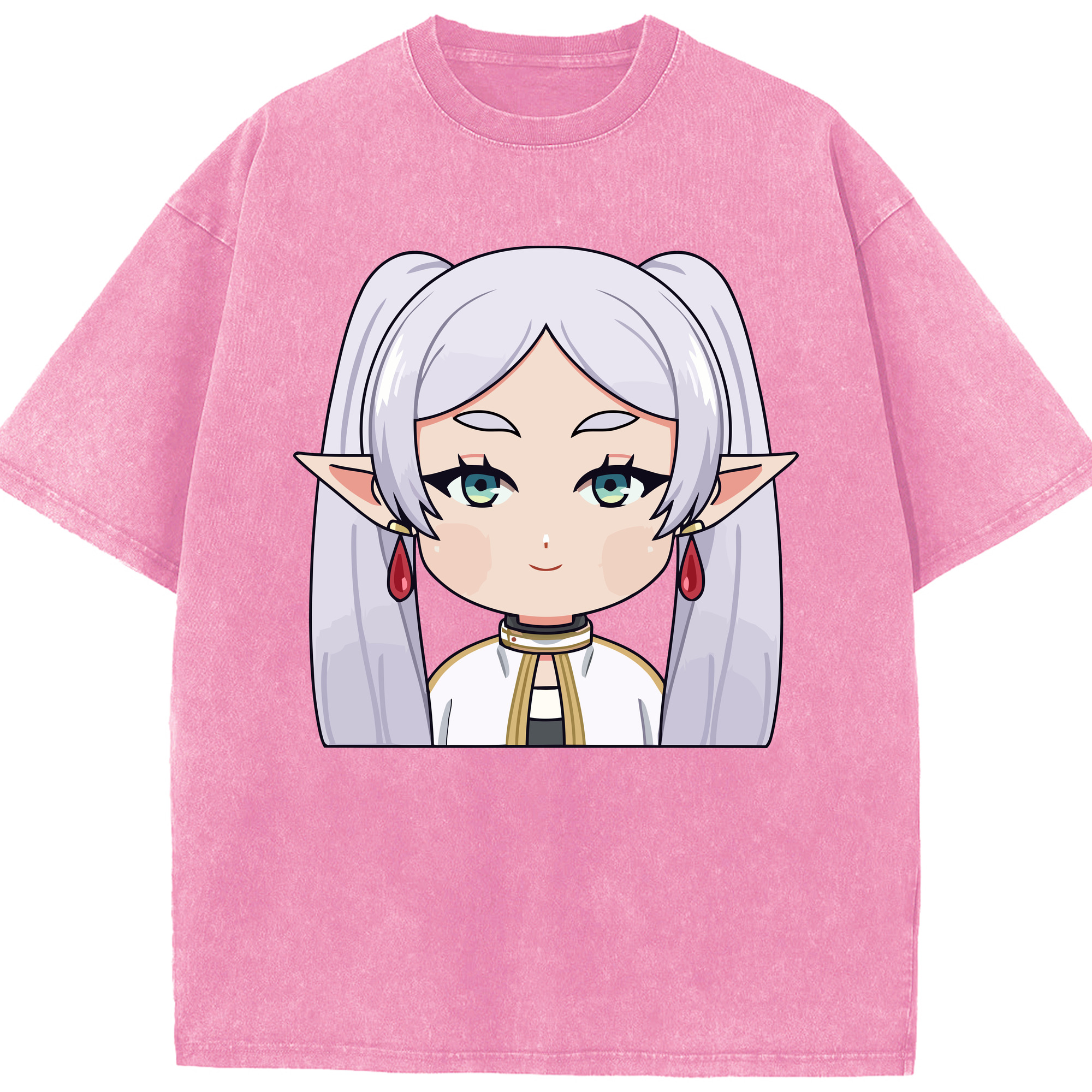 （画像用） 葬送のフリーレン Frieren 綿100% ヴィンテージ風 半袖Tシャツ（フロントプリント）